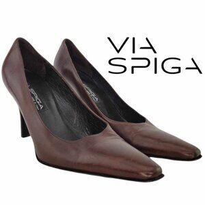 VINTAGE Via Spiga Square Toe Pumps Women's Sz 8M - Mocha
